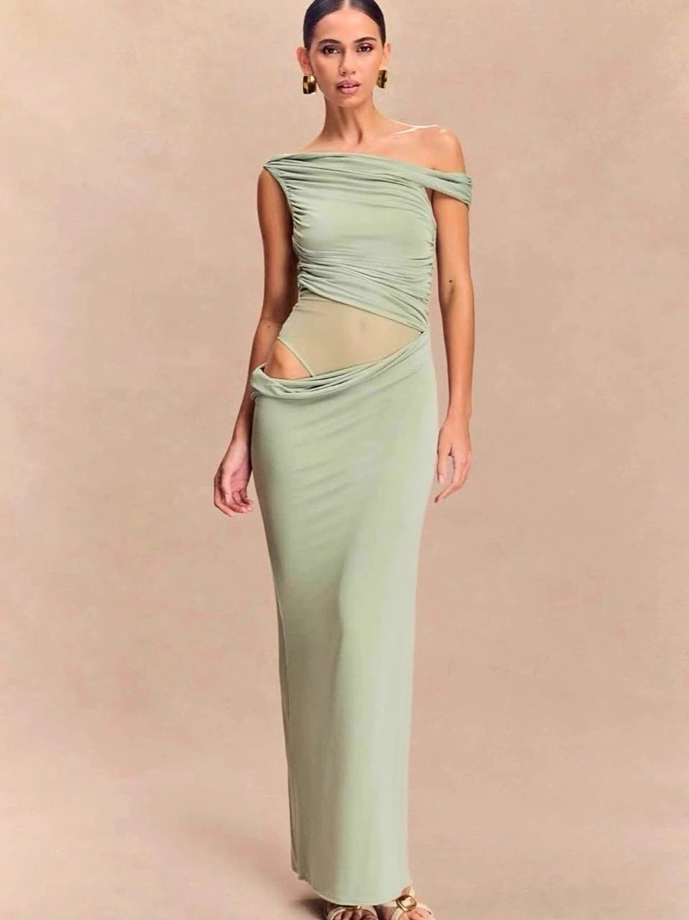 Meshki Callen One Shoulder Slinky Dress